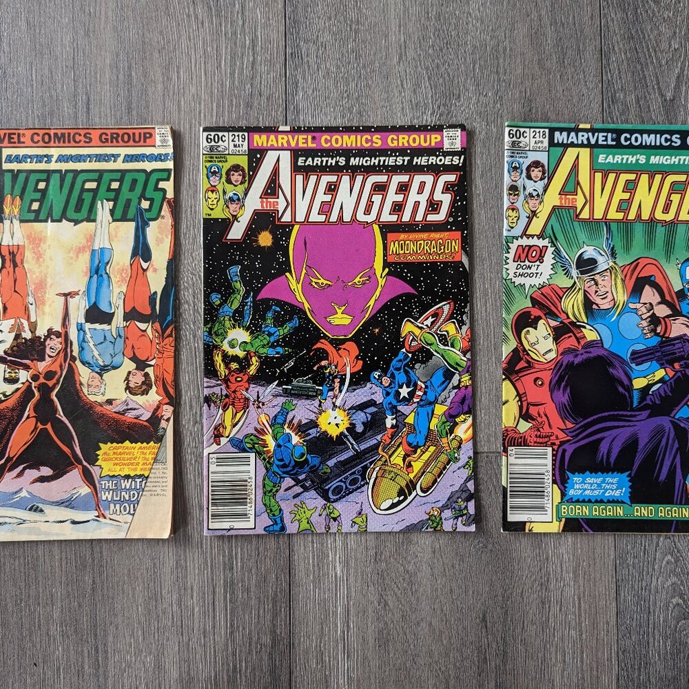 VINTAGE Avengers Marvel Comics Lot of 3 #187 #218 #219 1979 1982 Bronze Age